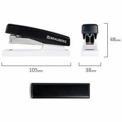 Степлер №24/6, 26/6 BRAUBERG "STYLE", до 25 листов, черный, 272747 - фото 6