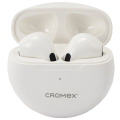 Наушники беспроводные TWS вкладыши с микрофоном CROMEX (КРОМЕКС) EP-T28W, Bluetooth 5.4, белые, 514121