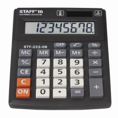 Калькулятор настольный STAFF PLUS STF-222, КОМПАКТНЫЙ (138x103 мм), 8 разрядов, двойное питание, 250418 Калькулятор настольный STAFF PLUS STF-222, КОМПАКТНЫЙ (138x103 мм), 8 разрядов, двойное питание, 250418 - фото 3