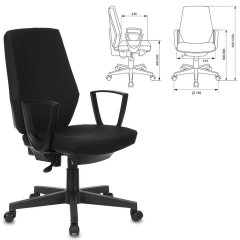 Кресло CH-545, с подлокотниками, ткань, черное, 1418126 - фото 6