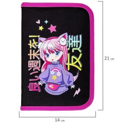 Пенал BRAUBERG, 1 отделение, 1 откидная планка, полиэстер, 21х14 см, "Anime girl", 272323 Пенал BRAUBERG, 1 отделение, 1 откидная планка, полиэстер, 21х14 см, "Anime girl", 272323 - фото 7