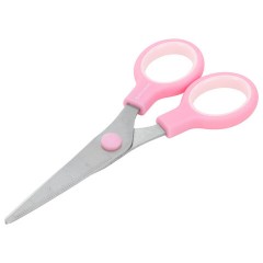 Ножницы BRAUBERG KIDS 130 мм, ручки розовые, закругленные лезвия с линейкой, 274063 - фото 3