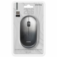 Мышь беспроводная бесшумная SMARTBUY 266AG-K, USB, 2 кнопки + 1 колесо, оптическая, черная, SBM-266AG-K Мышь беспроводная бесшумная SMARTBUY 266AG-K, USB, 2 кнопки + 1 колесо, оптическая, черная, SBM-266AG-K - фото 3