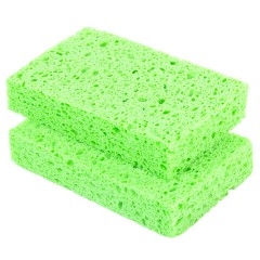 Губки для посуды 110х70х20 мм, ЦЕЛЛЮЛОЗНЫЕ, КОМПЛЕКТ 2 штуки, зеленые, LAIMA, 700257 - фото 7