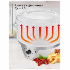 Сушилка для овощей BQ (БИ-КЬЮ) FD1002, объём 7,5 л, 500 Вт, 5 поддонов, механическое управление, белая, 86196540 - фото 6