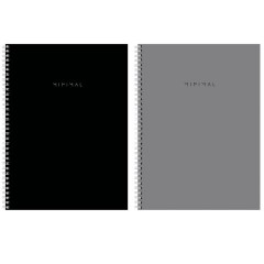 Тетрадь А4, 120 л., BRAUBERG, гребень, клетка, матовая ламинация, "Minimal Classic", 405640