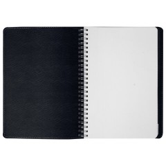 Бизнес-тетрадь на гребне А5 148x218 мм, BRAUBERG "Office PRO", под кожу, клетка, 80 л., чёрная, 111046 - фото 5