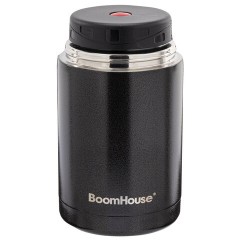 Термос 1 л для еды/напитков с широким горлом, BOOMHOUSE (БУМХАУС) LUNCH, нержавеющая сталь SUS304, черный, 700327 - фото 5