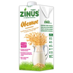 Овсяное молоко ZINUS "Классическое", жирность 3,2%, 1 л, БЕЗ САХАРА, для детского питания