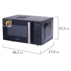 Микроволновая печь без поворотного стола BRASSON (БРАССОН) MW2390D-11GP, ГРИЛЬ, 9 ПРОГРАММ, 23л, 900Вт, сенсорное управление, черная, 454981 - фото 10