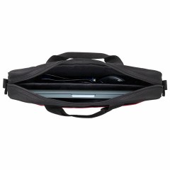 Сумка портфель HEIKKI MAXIMUM (ХЕЙКИ) с отделением для ноутбука 17,3", черная с красной вставкой, 34х44х6 см, 272591 - фото 8