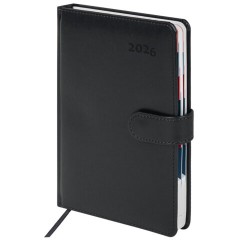 Ежедневник датированный 2026 А5 148х218 мм, GALANT "Ritter", под кожу, черный, 117491
