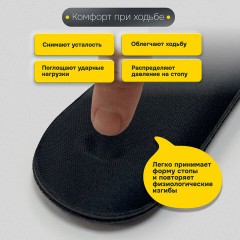 Стельки для обуви с ЭФФЕКТОМ ПАМЯТИ, материал MEMORY FOAM, размер RU 39-44 / EU 40-45, с линиями выреза, SHEGRA (ШЕГРА), 700745 - фото 11