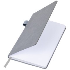 Блокнот А5 135x212 мм BRAUBERG "Edge", под кожу, резинка, держатель, 80 л., клетка, серый, 117146 - фото 5