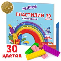 Пластилин классический ЮНЛАНДИЯ "ЮНЫЙ ВОЛШЕБНИК", 30 цветов, 600 г, со стеком,ВЫСШЕЕ КАЧЕСТВО, 105903 - фото 10