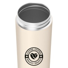 Термокружка 380 мл JOYLUX (ДЖОЙЛЮКС) CLASSIC COFFEE, нержавеющая сталь SUS304, бежевый с принтом, 700273 - фото 4