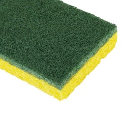 Губки для посуды 95x65х20 мм, ЦЕЛЛЮЛОЗНЫЕ + АБРАЗИВ, КОМПЛЕКТ 2 штуки, желтые/зеленый абразив, LAIMA, 700256 - фото 5