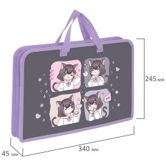Папка на молнии с ручками ЮНЛАНДИЯ А4, 1 отделение, пластик, ширина 45 мм, "Anime dreamer", 273357 Папка на молнии с ручками ЮНЛАНДИЯ А4, 1 отделение, пластик, ширина 45 мм, "Anime dreamer", 273357 - фото 6