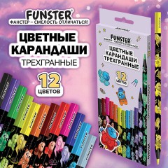Карандаши цветные FUNSTER (ФАНСТЕР) AMONG CATS, 12 цветов, черный корпус с принтом, трехгранные, 182066 Карандаши цветные FUNSTER (ФАНСТЕР) AMONG CATS, 12 цветов, черный корпус с принтом, трехгранные, 182066 - фото 6