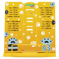 Подставка для книг и учебников BRAUBERG KIDS mini "Лапки" с единицами измерения, регулируемый угол наклона, металлическая, 238970 - фото 4