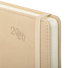 Ежедневник датированный 2026, А5, 138x213 мм, BRAUBERG "Optimal", под кожу, резинка, держатель для ручки, бежевый, 117467 - фото 3