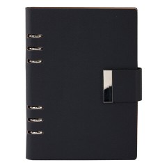 Ежедневник на кольцах в наборе с ручкой А5, 165x229 мм, BRAUBERG "Lux", под кожу, 100 листов, черный, 116856 - фото 7