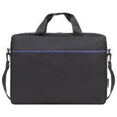 Сумка портфель BRAUBERG PRACTICAL с отделением для ноутбука 15,6", Blue line, черная, 29х40х7 см, 272603 - фото 2