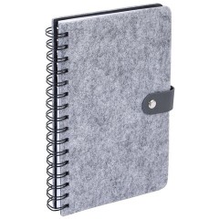 Ежедневник недатированный, А5, 135х210 мм, BRAUBERG "Felt", на гребне, войлок, застежка на кнопке, 160 л., серый, 117133