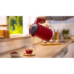 Чайник BOSCH TWK 2M164, 1,7 л, 2400 Вт, закрытый нагревательный элемент, пластик, красный - фото 6