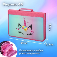 Папка на молнии BRAUBERG А4 с ручкой, с органайзером, 1 отделение, "Unicorn", 271447 Папка на молнии BRAUBERG А4 с ручкой, с органайзером, 1 отделение, "Unicorn", 271447 - фото 11