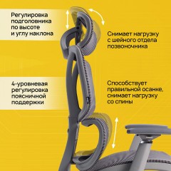 Кресло BRABIX PREMIUM "Evolution ER-700", подножка, слайдер, синхромеханизм, сетка, серое, 532948 Кресло BRABIX PREMIUM "Evolution ER-700", подножка, слайдер, синхромеханизм, сетка, серое, 532948 - фото 12