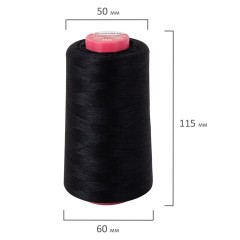 Нитки швейные 40/2 5000 ярд. (4572 м), Набор 2 белых/2 черных, DEVELIA (ДЕВЕЛИЯ), 665429 - фото 6