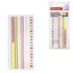 Закладки клейкие, выделители текста, BRAUBERG ULTRA PATTERN COLOR, 135х5 мм, 160 штук (8 цветов х 20 листов), 116687 - фото 6