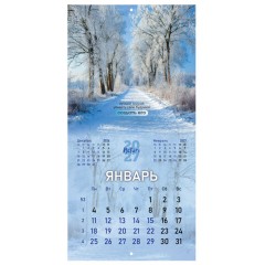 Календарь настенный перекидной 2027 г., BRAUBERG, 12 листов, 28,5х57 см, "Времена года", 118416 - фото 6