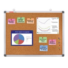 Доска пробковая для объявлений 45х60 см, алюминиевая рамка, BRAUBERG Extra, 238307 - фото 9