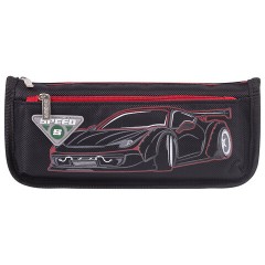 Пенал мягкий ЮНЛАНДИЯ, 2 отделения, полиэстер, "Speed car", черный, 21х6х9 см, 270273 - фото 2