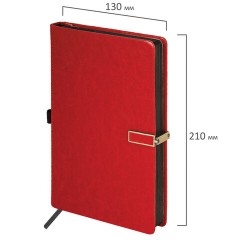 Скетчбук, слоновая кость 140 г/м2 130х210 мм, 80 л., КОЖЗАМ, застежка металл, BRAUBERG ART CLASSIC, "Inspiration", под кожу, красный, 116466 Скетчбук, слоновая кость 140 г/м2 130х210 мм, 80 л., КОЖЗАМ, застежка металл, BRAUBERG ART CLASSIC, "Inspiration", под кожу, красный, 116466 - фото 3
