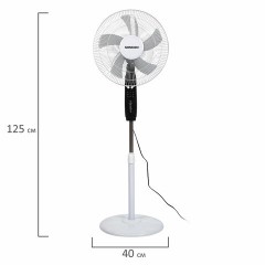 Вентилятор напольный, 3 режима, пульт ДУ, SONNEN TF-45W-40-520, d=40 см, 45 Вт, белый, 454788, FS-40-520 Вентилятор напольный, 3 режима, пульт ДУ, SONNEN TF-45W-40-520, d=40 см, 45 Вт, белый, 454788, FS-40-520 - фото 4