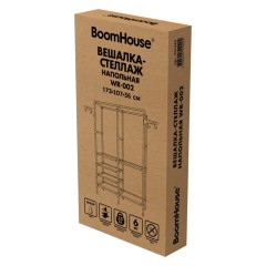 Вешалка-стеллаж BOOMHOUSE (БУМХАУС) WR-002 (В1730хШ1070хГ360 мм), 6 полок, металл/пластик, белая, 701445 - фото 2