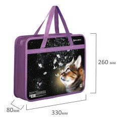 Папка на молнии с ручками BRAUBERG А4, 1 отделение, пластик, 80 мм, "Dream cat", 270868 Папка на молнии с ручками BRAUBERG А4, 1 отделение, пластик, 80 мм, "Dream cat", 270868 - фото 6