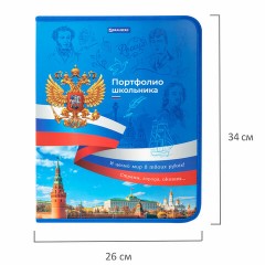 Папка-портфолио школьника, А4, на молнии, 8 вкладышей, обложка твердая, СИМВОЛИКА, BRAUBERG, 115243 Папка-портфолио школьника, А4, на молнии, 8 вкладышей, обложка твердая, СИМВОЛИКА, BRAUBERG, 115243 - фото 12