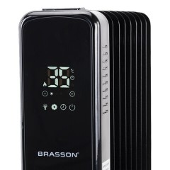 Обогреватель масляный BRASSON (БРАССОН) BOR-9 TOUCH, 9 секций, 2000 Вт, 3 режима, сенсор, пульт ДУ, черный, 457778 - фото 5