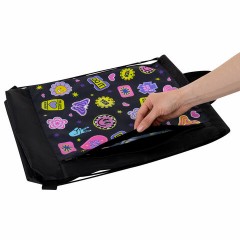 Мешок для обуви ЮНЛАНДИЯ с ручками, боковой карман на молнии, 46х36 см, "Patches", 272406 Мешок для обуви ЮНЛАНДИЯ с ручками, боковой карман на молнии, 46х36 см, "Patches", 272406 - фото 4