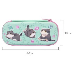 Пенал, 1 отделение, 1 откидная планка, ЭВА, 22х10х5 см, кросс-серия "МИЛЫЕ КОТЫ", BRAUBERG, 274604 - фото 7