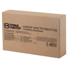 Набор инструментов столярно-слесарный, 25 предметов, пластиковый кейс, ГРАНДМАСТЕР, 671337 - фото 2