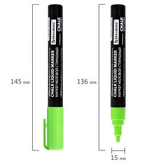Маркер меловой CHALK LIQUID MARKER, ЗЕЛЕНЫЙ, 3 мм, стираемый, BRAUBERG "CHALK", 152587 - фото 8