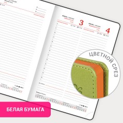 Ежедневник датированный 2026, А5, 138x213 мм, BRAUBERG "Rainbow", под кожу, зеленый, 117081 - фото 16