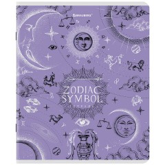 Тетрадь А5, 48 л., BRAUBERG, скоба, клетка, матовая ламинация, фольга, "Zodiac Symbol" (микс в спайке), 404369 - фото 5