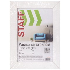 Рамка 10х15 см белая STAFF "Grand", багет 18 мм, стекло, МДФ, 391208 Рамка 10х15 см белая STAFF "Grand", багет 18 мм, стекло, МДФ, 391208 - фото 4