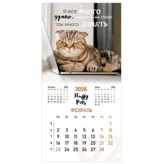 Календарь настенный перекидной 2026 г., BRAUBERG, 12 листов, 28,5х28,5 см, "Милые котики", 116929 - фото 5